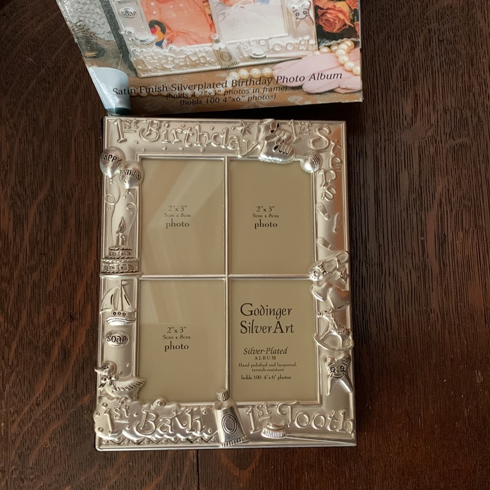 Godinger 1st Birthday, Satin Finish Silver plated Photo Album